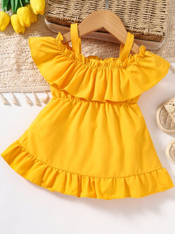 Pre-Order Baby Girl Frill Trim Ruffle Hem Dress