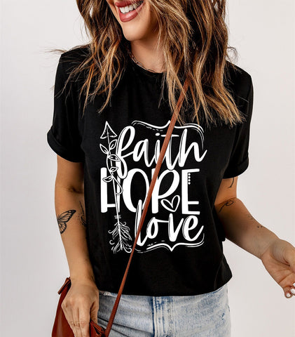 Pre-Order FAITH HOPE LOVE Graphic Tee Shirt