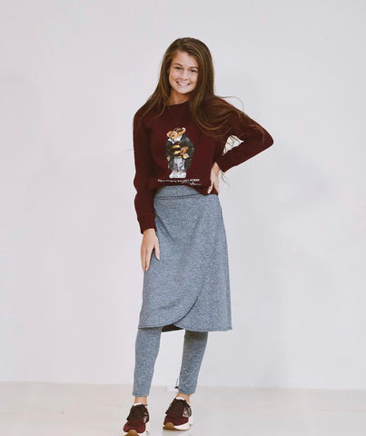 Space Dye Gray Wrap Style Athletic Skirt with Built-in Leggings – The Skirt  Lady